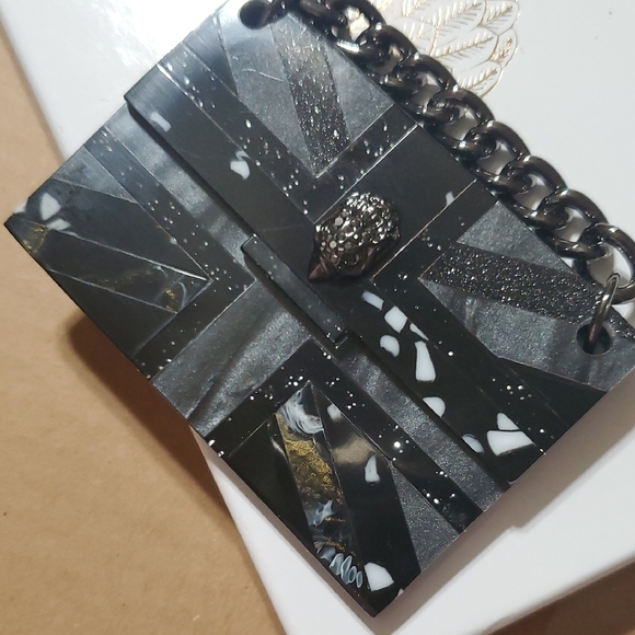 Kurt Geiger Black and Silver Britton Keychain/bag Charm - Picture 4 of 4